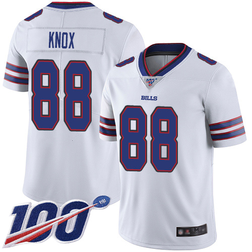 Men Buffalo Bills #88 Dawson Knox White Vapor Untouchable Limited Player 100th Season NFL Jersey